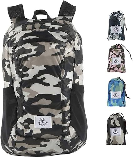 4Monster Packable Backpack Ultra Lightweight, Foldable Backpack Water Resistant, Hiking Daypack for Travel Camping Outdoor, Daily Walk-around, Cycling, Sports, Excursions(Camouflage Brown, 24L)