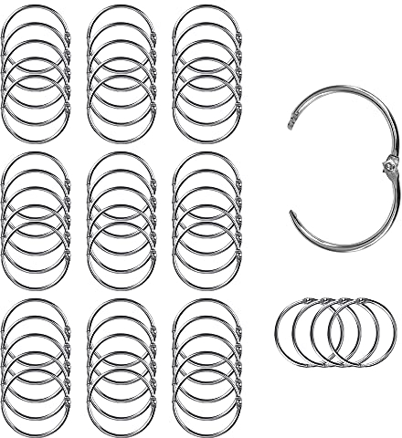 Ringbuch Ringe 100 Stück, Ring Binder 20mm, Metall Buchringe, Bücher Binden Book Loseblatt Verbinder für Scrapbook Album Handwerk, Buchbinder, Lose Blätter (20mm)