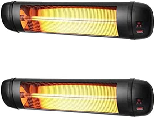 Heatlab 2kW Outdoor Wall Mounted Patio Heater with Remote Control Black - Pack of 2