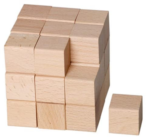 LATRAT 30 Stück Kleine Holz Würfel,Holzwürfel 3x3x3cm,Holzblöcke Bauklötze zum Basteln für DIY, Stempel, Mathematik, Bausteine, Spielsteine, Puzzle