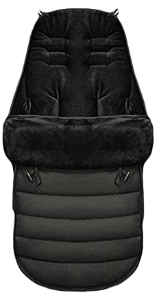 Pushchair Footmuff,Baby Stroller Cosy Toes Liner Buggy Padded,Universal Baby Sleeping Bag Footmuff,Windproof Warm Thick Cotton Pad Fitting for Pushchairs Strollers Prams Buggy, Black, 42 * 90 cm