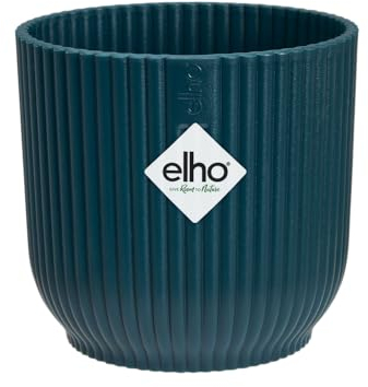 Elho Vibes Fold Round Mini 11 - Vaso per Piante da Interno - Ø 11.1 x H 10.5 cm - Blu/Deep Blue