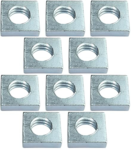 AERZETIX - C49558 - Set di 10 dadi quadrati M6 piatti profilo basso 10.0x3.0mm filettatura metrica femmina - in acciaio al carbonio