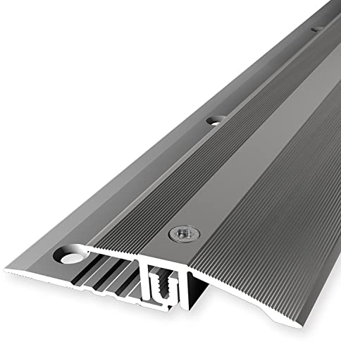 PROVISTON | Ausgleichsprofil | Übergangsprofil | Breite: 44 mm | Höhenausgleich: 6.5-16 mm | Länge: 900 mm | Aluminiumprofil | Edelstahloptik | 1 Stück