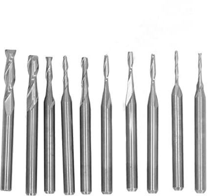 Marhynchus Schaftfräser-Set,Fräswerkzeug Fräser Fräswerkzeug Fräser Bits HSS-Flachkopf-CNC-Zylinderschaftfräser für Holz 1,0 Mm Bis 3,175 Mm