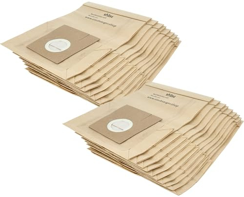 vhbw 20x Staubbeutel kompatibel mit Kärcher VC 6200, 6300 Black Edition, 8300 Staubsauger - 24,5cm x 18cm Sandfarben