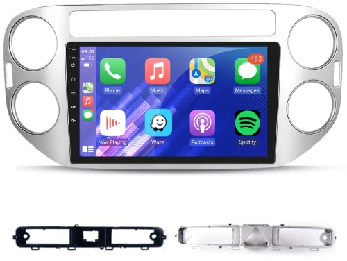 Podofo Carplay Autoradio per VW Tiguan 2006-2016,Android 2G+64G Hifi,9 Touchscreen Android Auto GPS Wifi Bluetooth FM RDS Radio USB per Volkswagen Tiguan Navi Autoradio