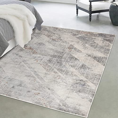 Mazovia Groß Teppich Wohnzimmer 240x330cm Anthrazit Grau Abstrakt Weich | Teppich für Schlafzimmer Esszimmer Büro Pflegeleicht Fußbodenheizungsgeeignet Reinigungsmittelbeständig Mittelflor Modern