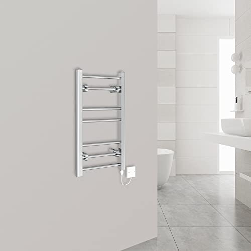 Warmehaus 100w Electric Heated Warming Towel Rail Bathroom Radiator Chrome 700x400mm
