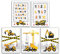 Poster-Set für Kinderzimmer Baustelle mit Zahlen und Buchstaben ABC für Jungen Deko für Jungszimmer Wandbilder Lernposter A4 ohne Rahmen (5-er Set)