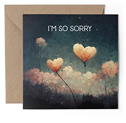 1 x Grußkarte – I'm So Sorry Aquarell-Blumen-Entschuldigung, Trauergeschenk #0002