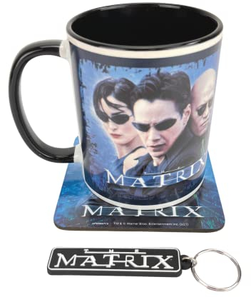 Pyramid International The Matrix Offizielles Tassen-Geschenk-Set, inkl. Untersetzer, Schlüsselanhänger, mehrfarbig