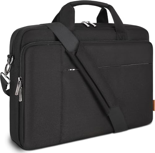DOMISO 17 Zoll Laptop Tasche Aktentasche Schultertasche Business Wasserdicht Notebooktasche für 17-17.3 Notebook/IdeaPad/HP Envy/MSI GS73VR Stealth Pro/ASUS ROG,Schwarz