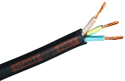 Nexans Titanex Gummikabel H07RN-F 3G2,5 3x2,5mm² schwarz für Baustelle Garten Boot Camping 10m Ring