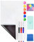 CHMMY Magnetisches Whiteboard Folie, 45 x 100 cm Magnetfolie Selbstklebend Weiß, Abwischbare Magnet-Tafel, DIY Magnettafel Folie,3 Whiteboard Marker, 6 Magneten, Tuch, Tangram, Magnetic Pen Holder