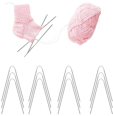 Doppelspitze Stricknadeln, 21cm Doppelseitige Sockenstricknadeln Edelstahl Rundstricknadeln Stricknadeln Set Häkeln Garnnadeln Austauschbar Nadelspiel Für Socken Mützen (4 sets(3+3.5+4+4.5mm))