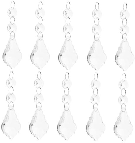 LALAFINA Hängendes Kristallset 10-teiliges Kristallanhänger-set Lichtreflektierende Ahornblattform Dekorative Kristallanhänger Für Die Dekoration