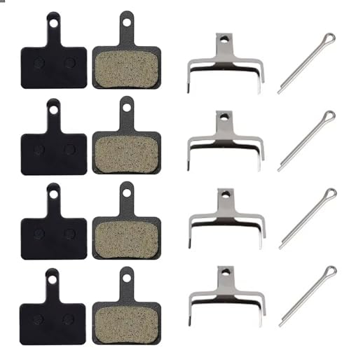 QEEROYO 4 Pairs Fahrrad Bremsbeläge Scheibenbremsbeläge, Schwarz, Kupferfaser, Kohlenstofffaser, Mountainbike, Scheibenbremse, 8 Stück
