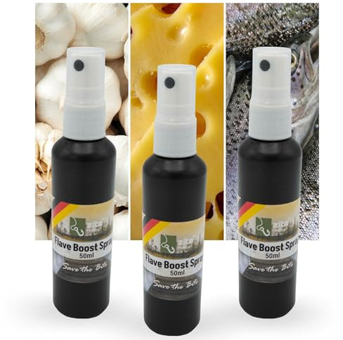 Zite Fishing Flave Boost Aroma-Spray Set 3x50ml - Köder-Aktivierendes Bait-Flavour - Für alle Köderarten wie Trout Spoons, Gummiköder und Naturköder