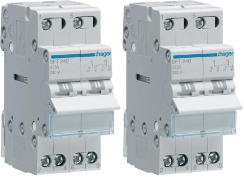 Hager Conmut. mod, 2P,40A, común arriba, I-0-II (Lot de 2)