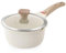 VINCHEF Stieltopf mit Deckel, 2QT Antihaft-Kochtöpfe, Induktionstopf-Sets, Stielkasserolle mit Silikonwerkzeugen und Topfschutz, PFAS- und PFOA-frei, Weiß