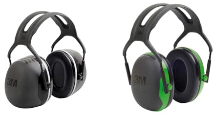 3M PELTOR X5 Kapselgehörschutz X5A Kopfbügel SNR 37 dB, Schwarz & X1A Kapselgehörschutz Kopfbügel - SNR 27 dB