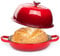 Enamelled Cast Iron Dutch Oven Pot – Dutch Oven For Sourdough Bread Baking – Cast Iron Bread Pot – Red, 6 Quarts, 22cm – by Nuovva