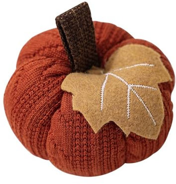 Calabazas naranjas decorativas otoñales, calabaza de punto para decoración de otoño | Viva decoración otoñal en color naranja,Adornos decorativos suaves, calabazas de ganchillo