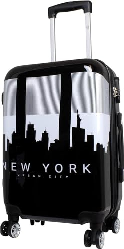 Warenhandel König Hartschalen Koffer Trolley mit hochwertigem Motiv Print NY Skyline Handgepäck, Größe M