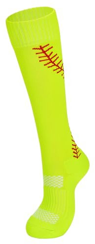 Durio Stutzen Kinder Fußball Stoppersocken Kinder Antirutschsocken Rüschen Socken Fußballsocken Fluoreszierendes Gelb 28-32