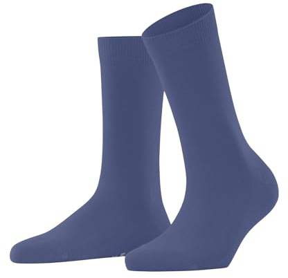 FALKE Damen Socken Family W So nachhaltige Baumwolle einfarbig 1 Paar, Blau Smoky Blue 6483, 39-42