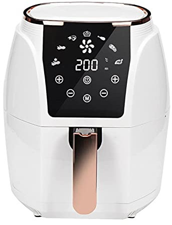 Air Fryer 5.5L Low Fat Air Fryer Oil Free Non-stick Temperature Timing Control 1400W for Reheat or Grill (Color : White, Size : 5.5L) (White 5.5L) (White 5.5L) Comfortable anniversary Efficency To