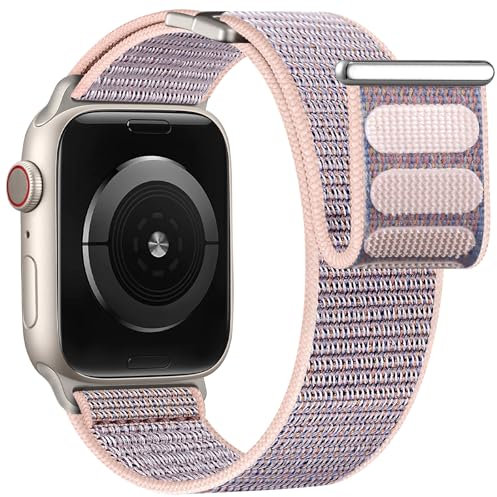 Oielai Nylon Bracelet Compatible avec Bracelet Apple Watch 42mm 41mm 40mm 38mm Femme, Bracelet Velcro Sport Loop pour iWatch SE Series 10 9 8 7 6 5 4 3 2 1