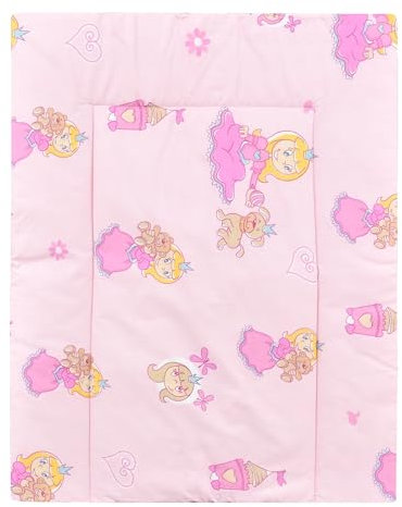 Baby Delux Wickelauflage Wickelunterlage 60x75 cm weiche Wickeltischauflage Baumwolle wasserdicht waschbar (Prinzessin)