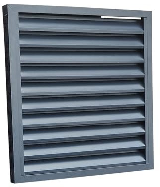 HZEPDVT Aluminium-einzelner schwarzer Fester Fensterladen, dekorativer zentraler Auslass for Klimaanlage, Abluft, Regenfensterläden, Wandmontage, 1 Stück(300mmx300mm)