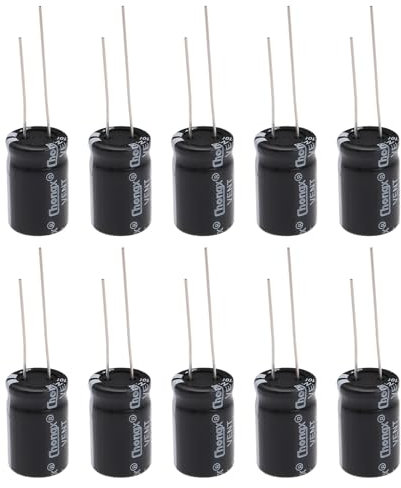 EMSea 10 Pezzi 1000uF 35V Condensatore Elettrolitico Lunga Durata 105 °C Adatto Per Applicazioni Elettroniche Di Riparazione Di Alimentatori TV (13x20mm)