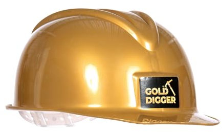 WILBERS & WILBERS 47009 - Helm Goldgräber, Schatzsucher, Kopfbedeckung für Karneval und Mottopartys, Gold