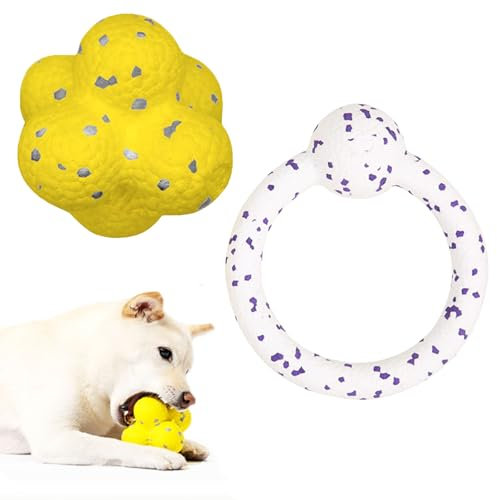 Pfotenstern Magic Ball+Magischer Ring,Kauzauberball Hund set,Pfotenstern Ball mit hoher Elastizität und Zähigkeit,Wasserdicht und bissfest Kauzauberball,Pfotenstern Magic Ball,Pfotenstern Ball(2 PCS)