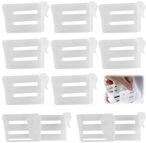 SopwMap Pack of 10 Fridge Dividers, Drawer Dividers for Fridge, Space Saving, for Organiser, Side Door Dividers for Kitchen, Snap-on Shelf Drawer Organiser