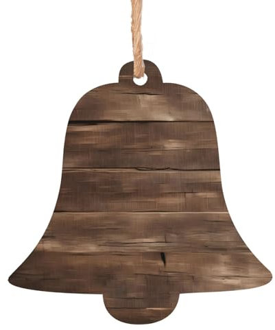 Ornamenti rustici per albero di Natale in legno con stampa in legno antico fienile, etichette rustiche da appendere con corde di iuta