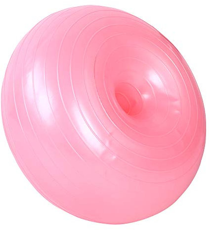 ZJchao Flexible Seating Doughnut Shape Anti-slip Grip Lines Yoga Ball 50cm PVC Pink for Adults Children Students Accessible Anywhere with Stability Sitting on or