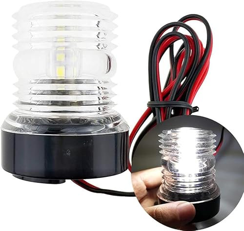 ALLOMN Navigationslicht für Boote, Allround 360° Weiß LED Bootslicht 12V Marine Navigationslicht Boot Yacht Licht, IP65 Wasserdicht LED Navigationslichter Marine Ankerlicht für Boote Yacht