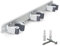 Parence.- Triple Support Mural à Visser pour Balais et Accessoires - Accroche Balai 3 Supports + 2 Crochets - 37cm