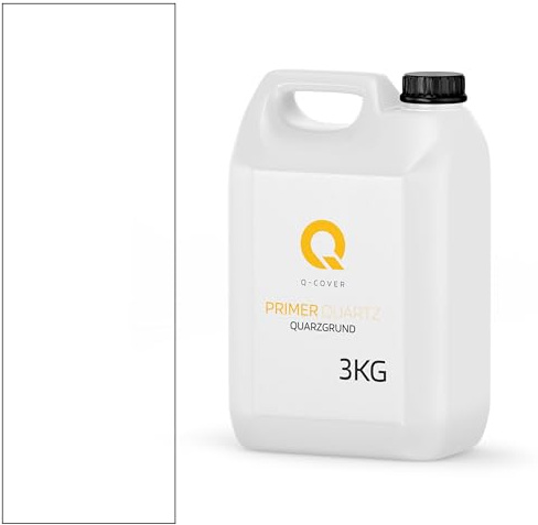 Q-COVER Quarzgrund für buntsteinputz 3 kg Weiß M01 acrylatdispersion grundiermittel innen & außen für wände und decken haftgrund grundiermittel grundierung putzgrund ca. 0,3-0,4 kg/m2