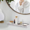 Big Size Bathroom Vanity Tray, Silicone Marble Tray,for Perfume Candles Soap Towel Plant Bathroom Accessories