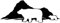 ZCHZCS Car Sticker 21.6 * 8CM Polar Bear Mom And Baby Walking Funny Car Sticker And Decal Vinyl Car Styling Black/Silver