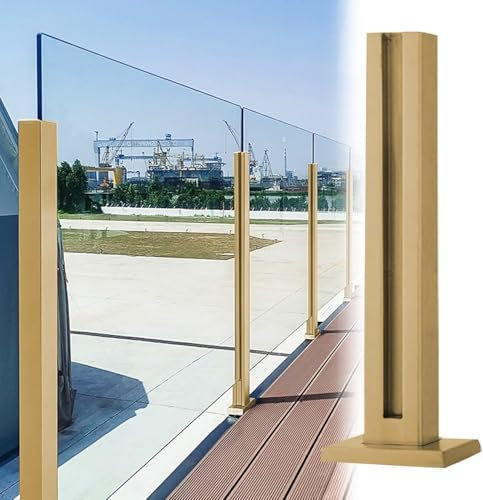 Sistema di corrimano per scale in vetro, supporto scanalato resistente per pannelli da 8-12 mm, colonne per ringhiere resistenti per scale e balconi per interni/esterni
