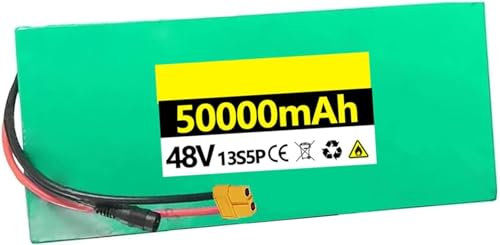 Batterie Vélo Électrique 48V Batterie Lithium-Ion 48V 30aH 40ah 50ah Étanche PVC con Caricabatterie pour 200W 350W 500W 800W 1000W Moteu Batterie de Remplacement de Grande Capacité 48V 50AH,XT60