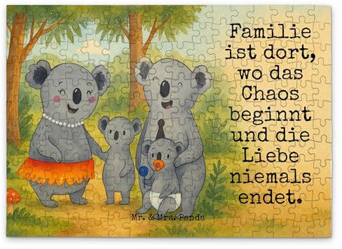 Mr. & Mrs. Panda Puzzle Koala Familie Design 192 Teile - Geschenk, Muttertag, Mama, 500, Family, 1000, Puzzlespiel, Koalas, 2000, Kinder, Legespiel