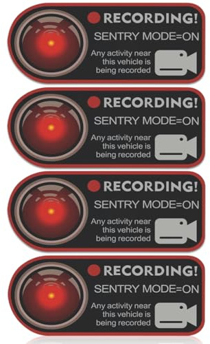 VRYNDH 4 PCS Warnung Dash Cam Recording Fenster Stickers Vehicle Kamera Sicherheit Dash Cam Signs